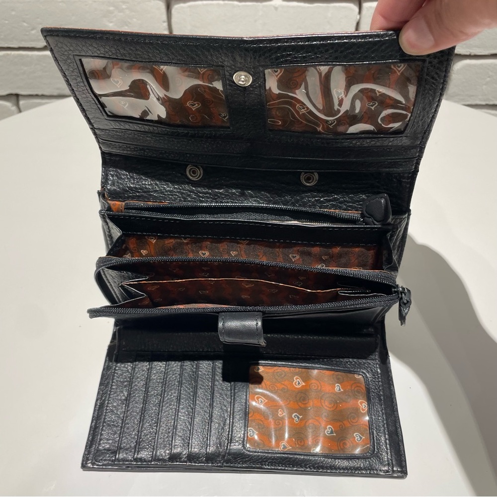 Brighton Women’s Large Croc Print Tri Fold and Black & Brown Wallet - Picture 8 of 14
